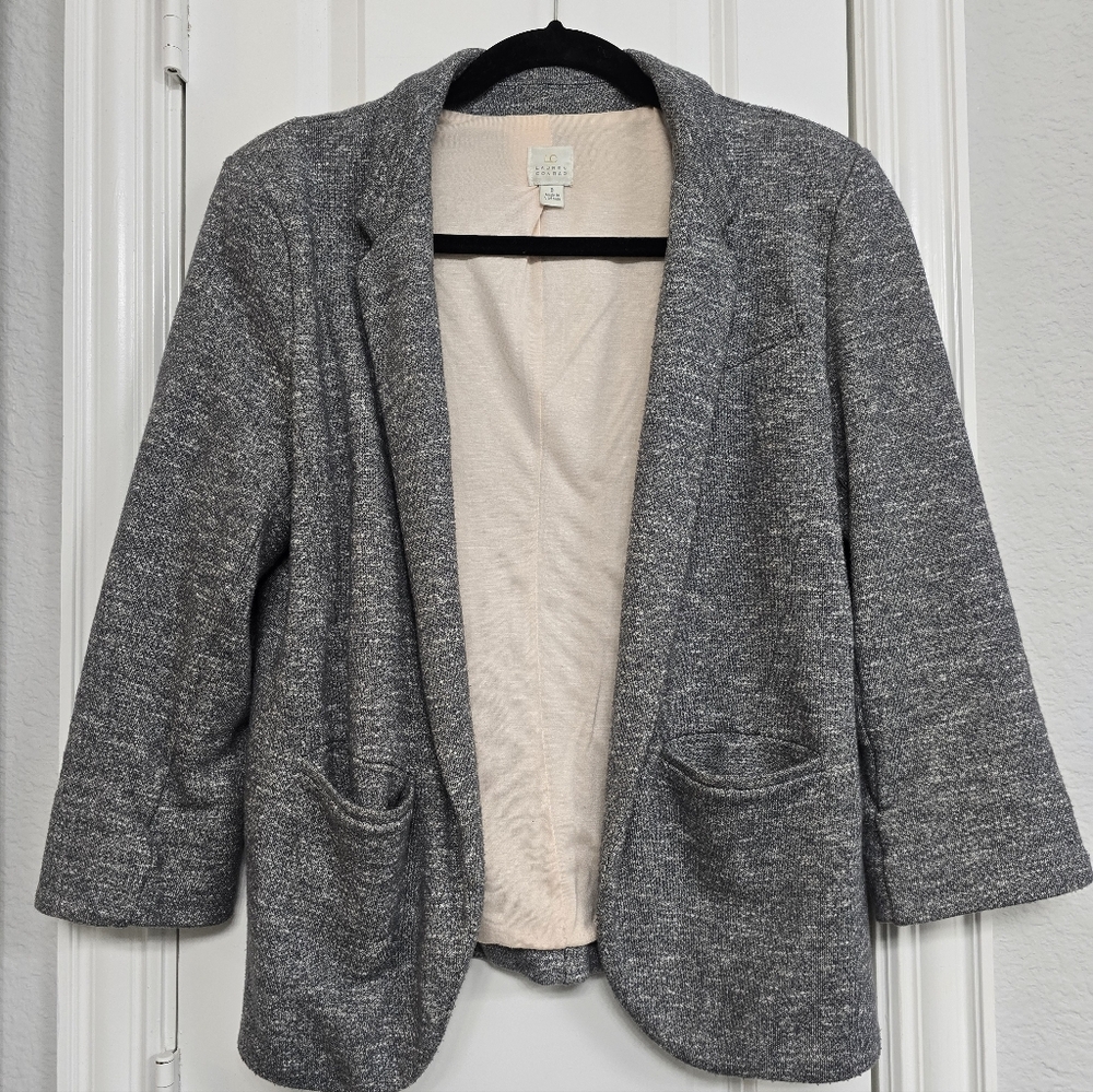 LC Lauren Conrad Heathered Gray Open Blazer